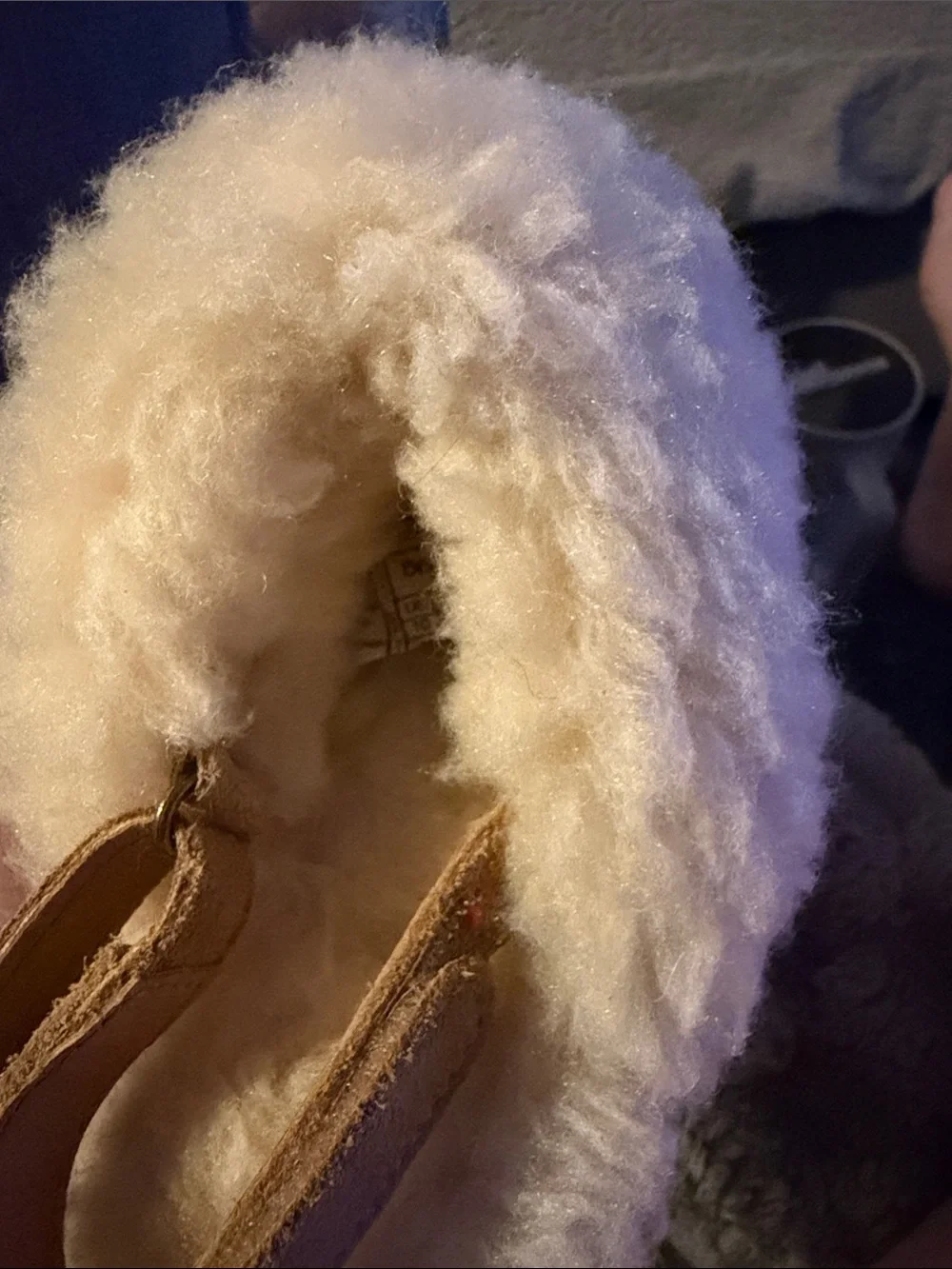 BearPaw Chestnut Brown Suede Slippers with Faux Sherlin lining